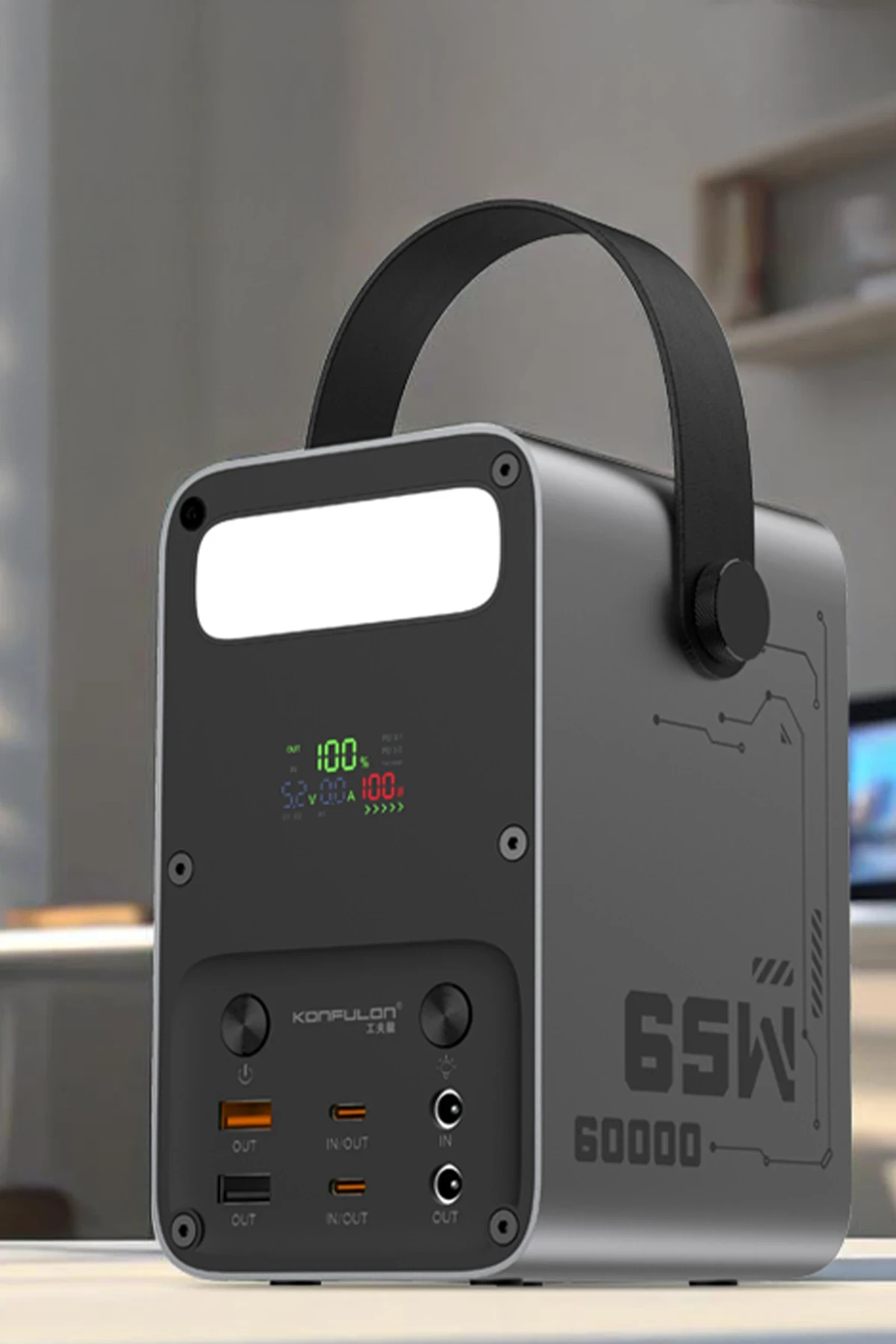 Konfulon A69Q 60000 mAh PD 65W Powerbank - Siyah — görsel 4