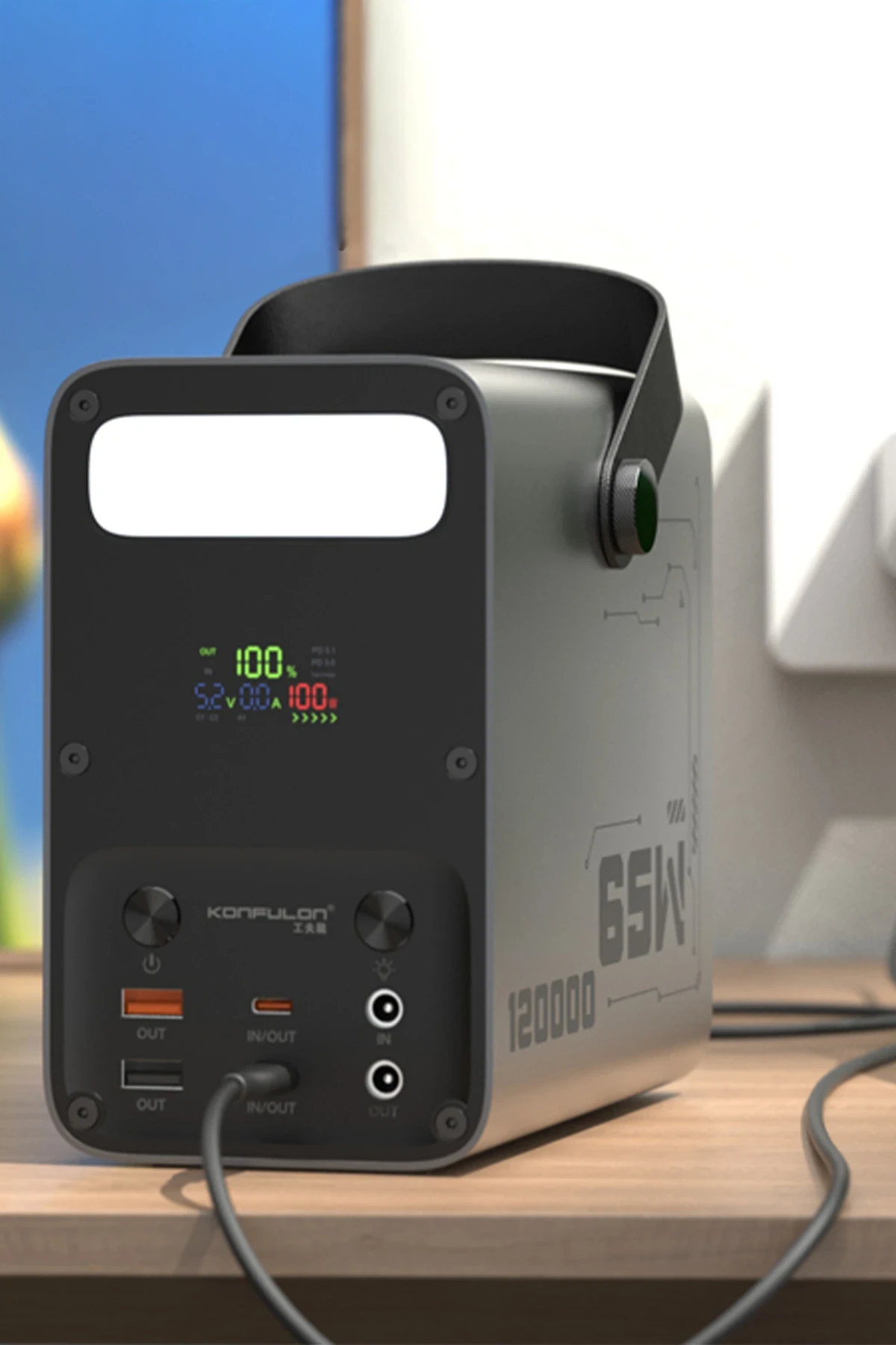 Konfulon A70Q 120.000 mAh 65W PD Hızlı Şarj Powerbank - Gri — görsel 3
