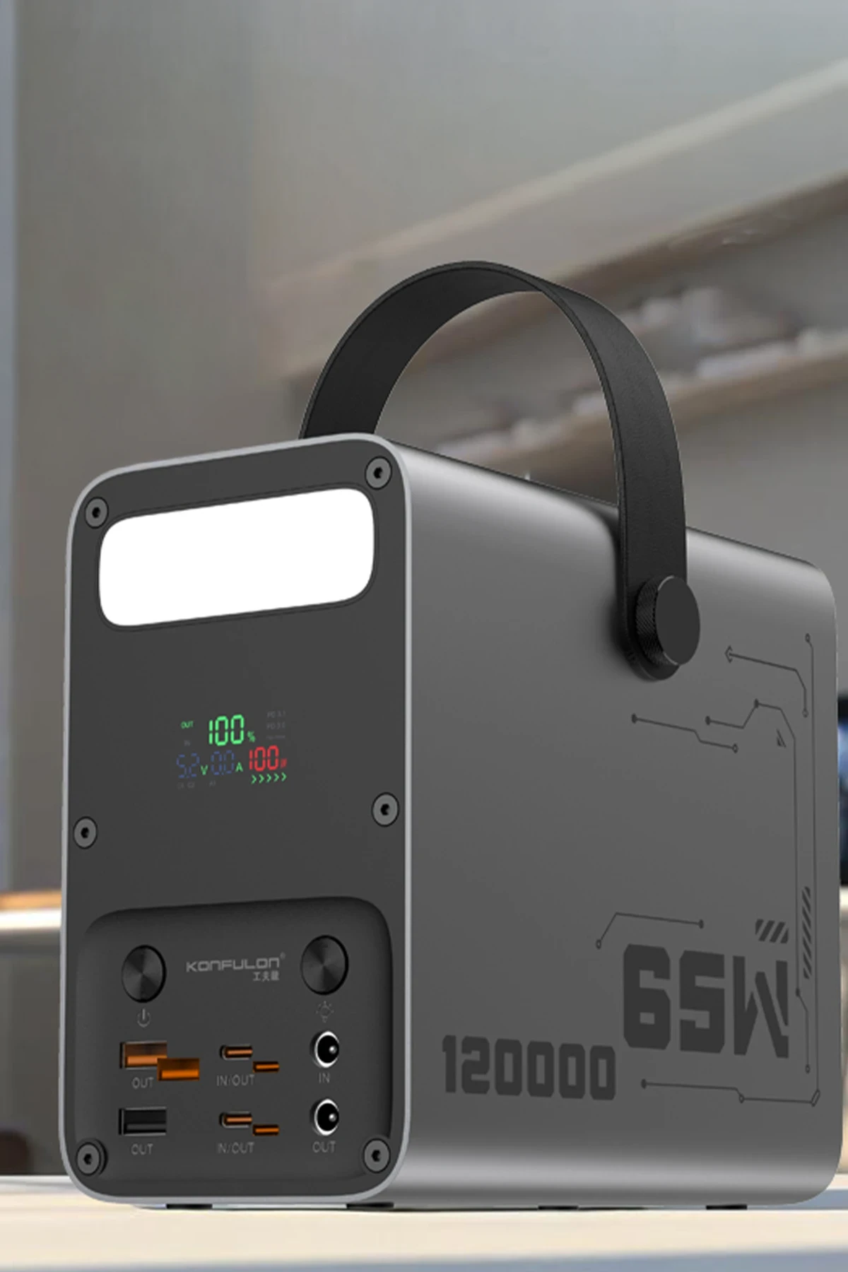 Konfulon A70Q 120.000 mAh 65W PD Hızlı Şarj Powerbank - Gri — görsel 4