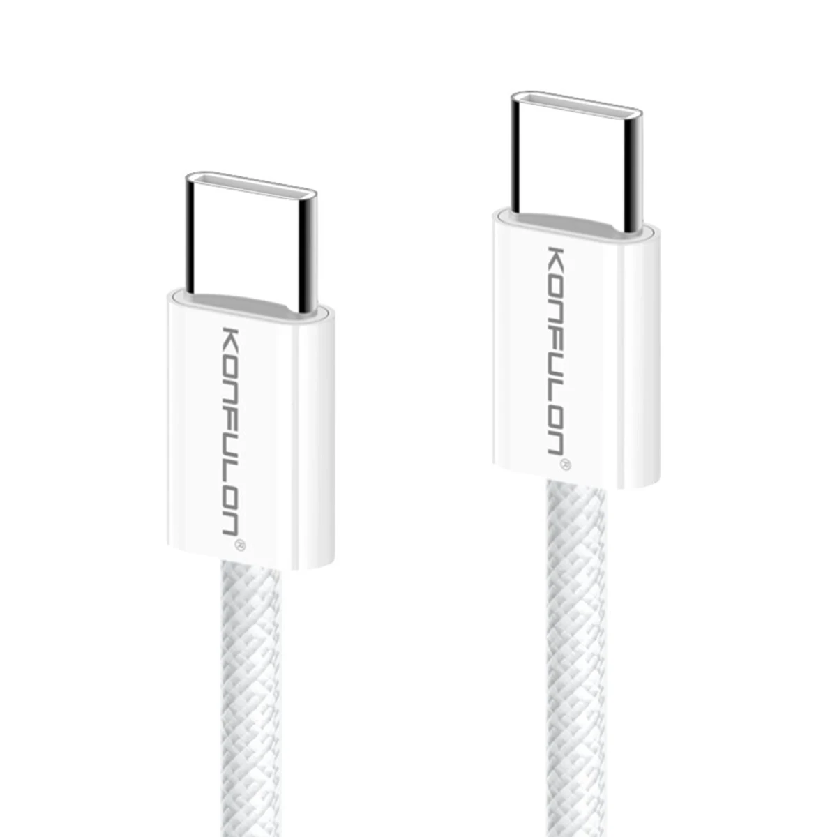 Konfulon DC130 2M 60W Type-C to Type-C Örgülü Hızlı Şarj Kablosu - Beyaz — görsel 5