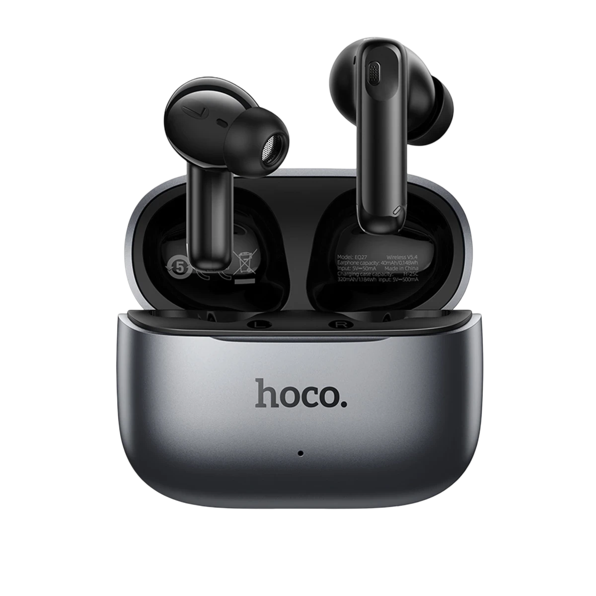 Hoco. EQ27 Fun Aktif Gürültü Engelleyici Özellikli Yapay Zeka Destekli Bluetooth 5.4 Kablosuz TWS Kulaklık  – Gri
