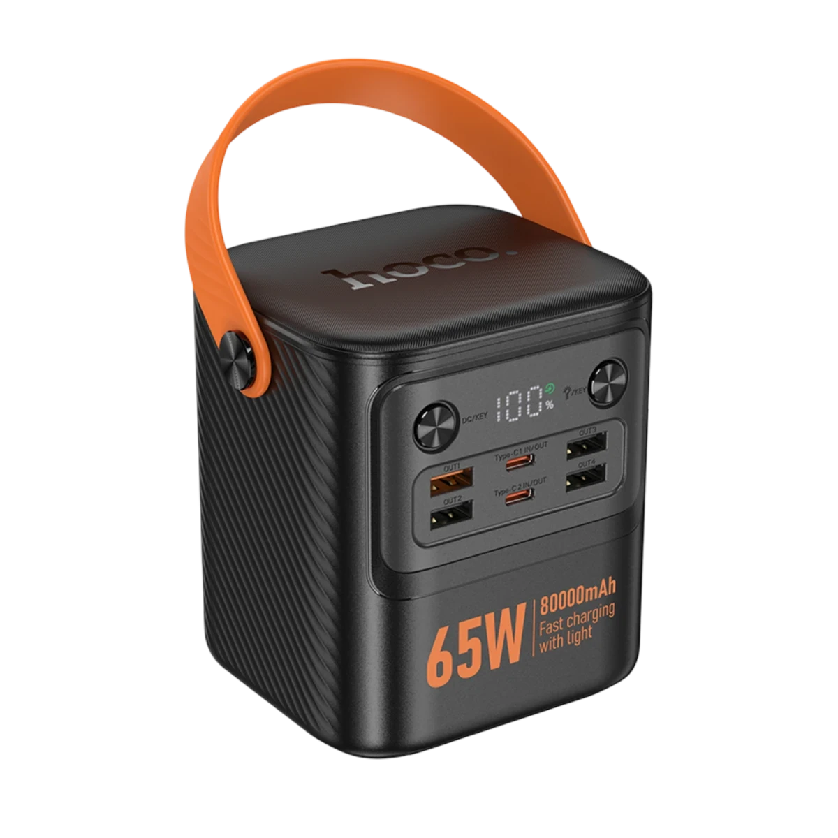 Hoco. J152 Pro Tough 80.000 mAh Dijital Göstergeli PD 65W Led Işıklı Powerbank - Siyah