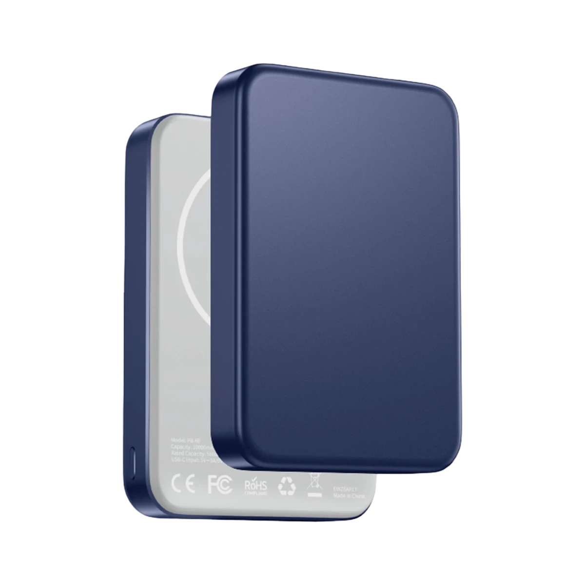 Keephone PB60 Glossey 10.000 mAh 22.5W USB 20W Type-C ve 15W Kablosuz Şarj Semi Solid Destekli Magsafe Powerbank    - Lacivert