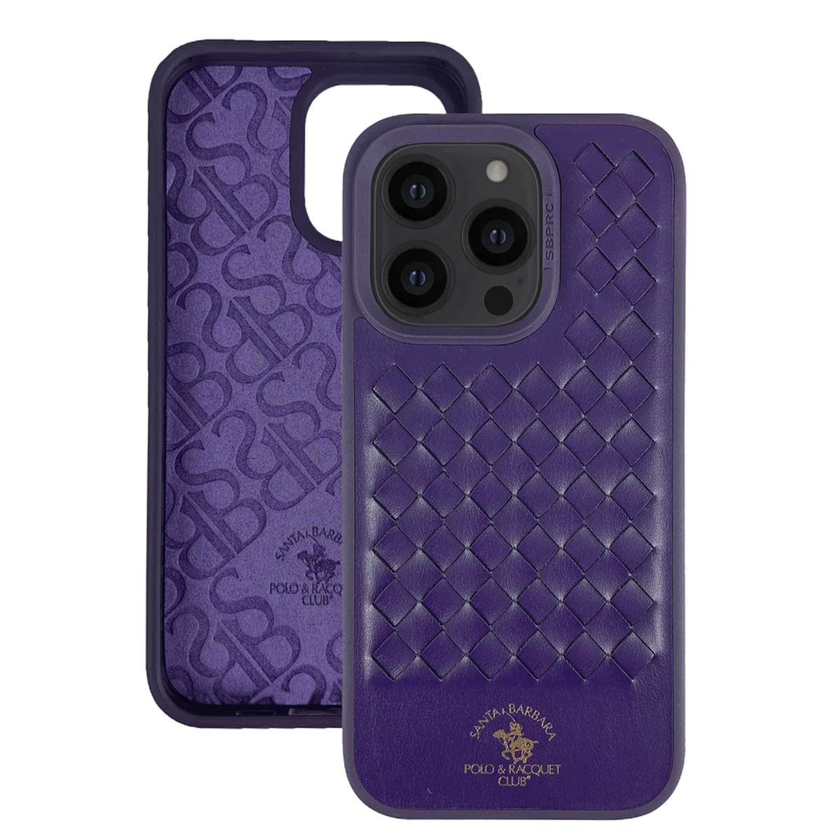 Santa Barbara Polo Racquet Club Apple iPhone 14 Pro Ravel Deri Kapak - Mor