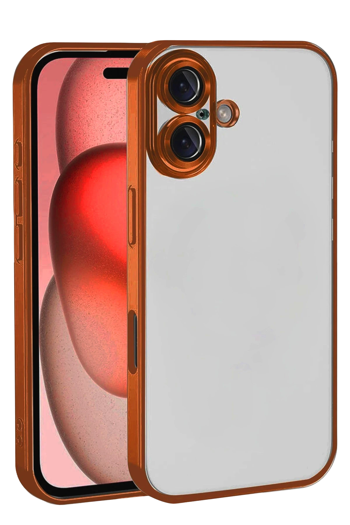 Newface Apple iPhone 17 Razer Lensli Silikon - Turuncu