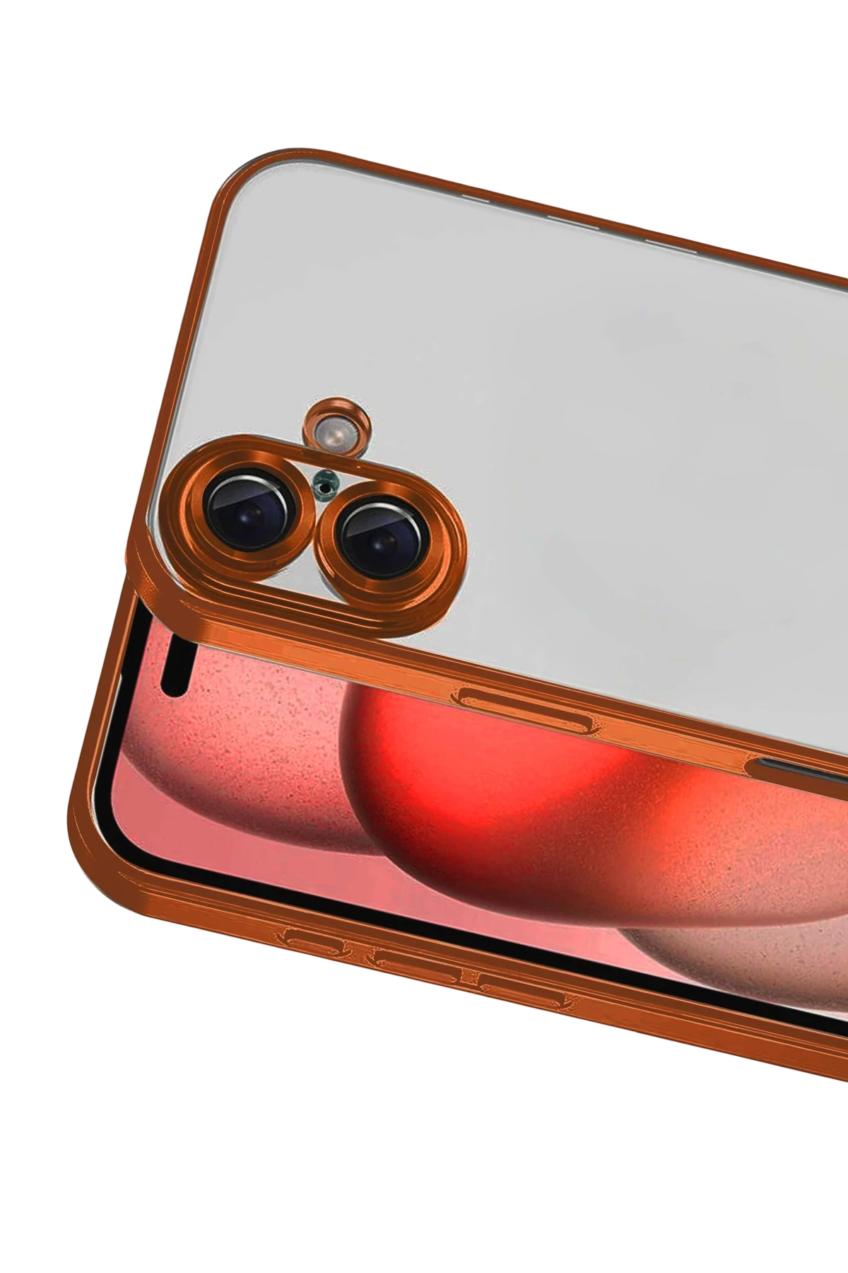 Newface Apple iPhone 17 Razer Lensli Silikon - Turuncu