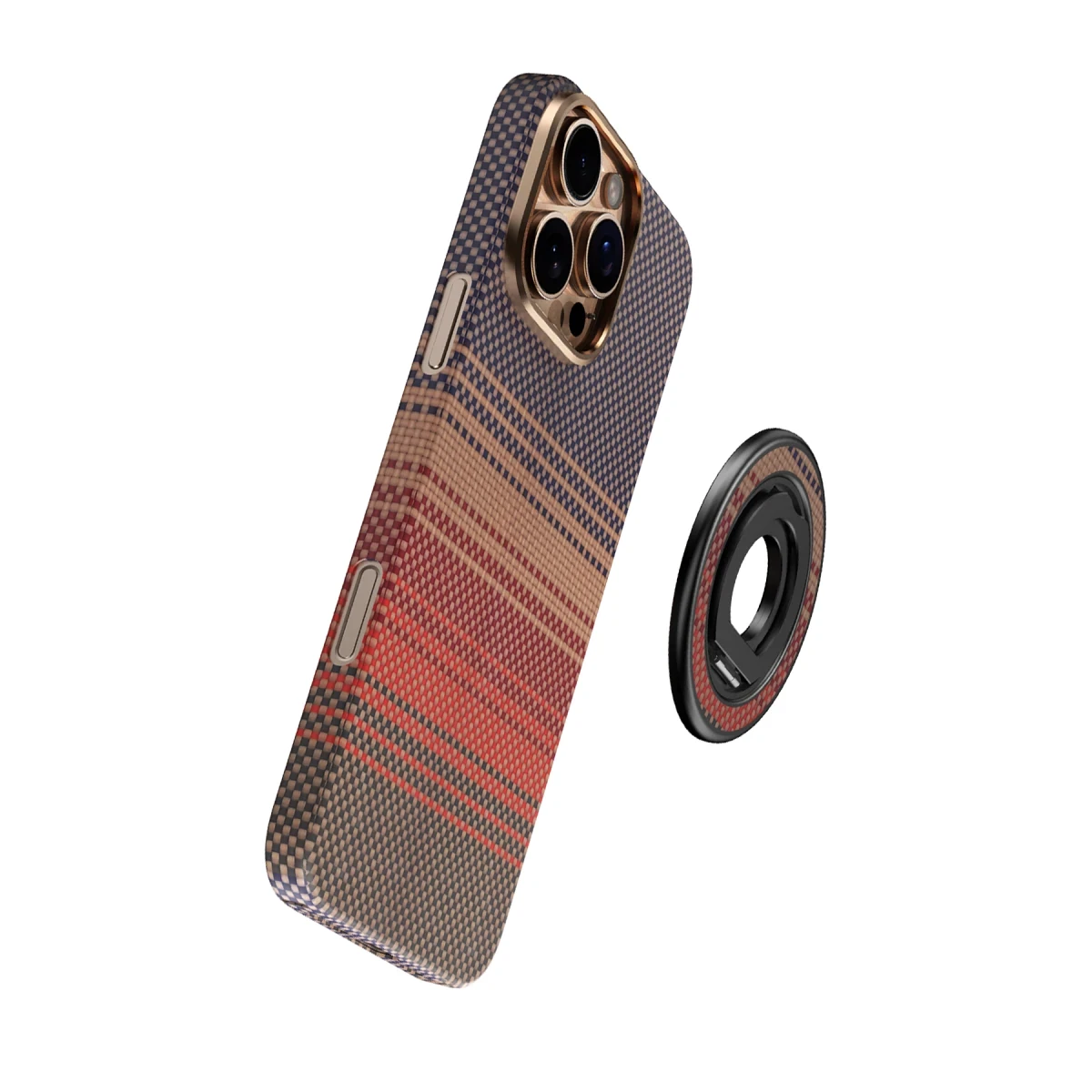 Keephone Kevlar Grip 360 Manyetik Magsafe Kickstand Yüzük - Siyah