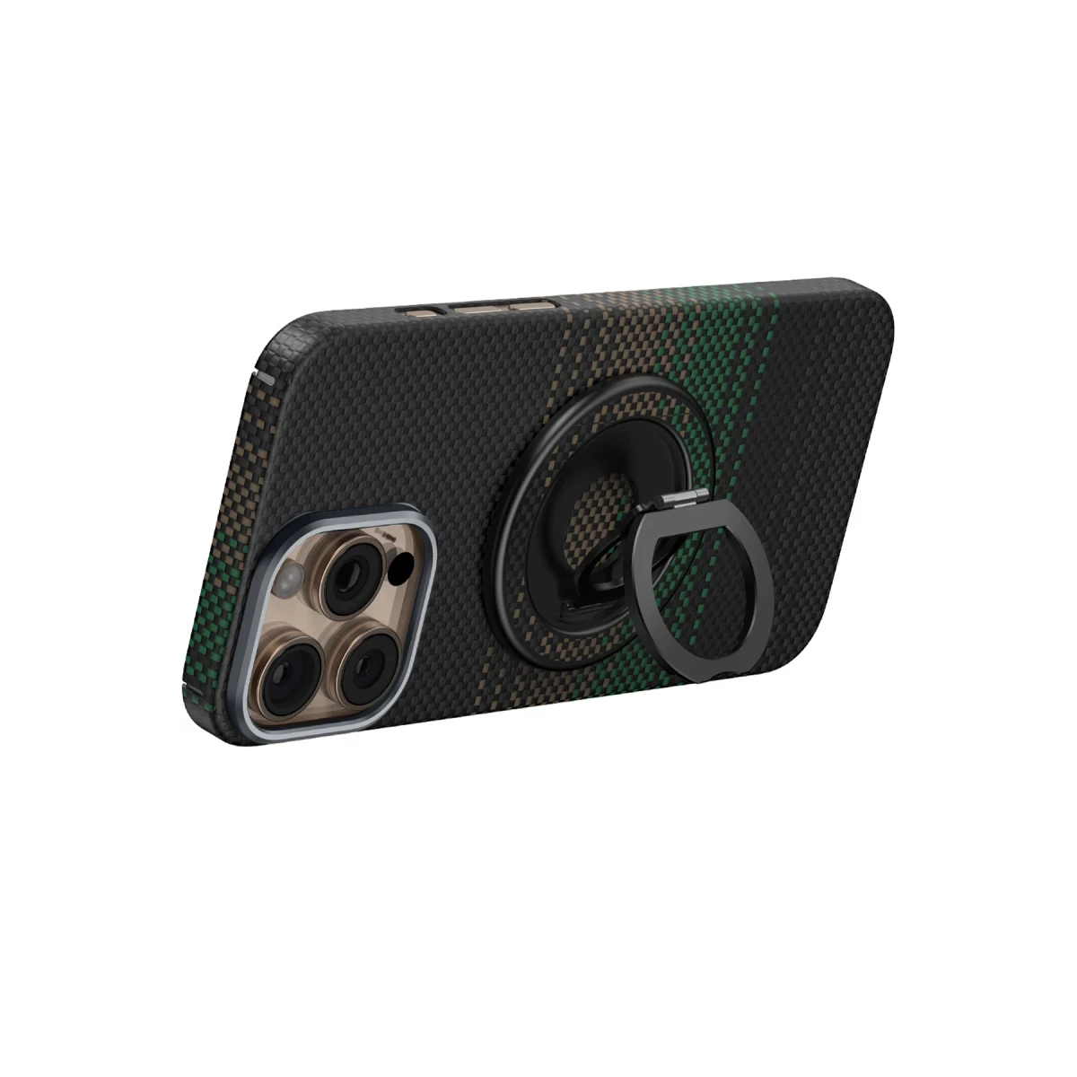 Keephone Kevlar Grip 360 Manyetik Magsafe Kickstand Yüzük - Siyah