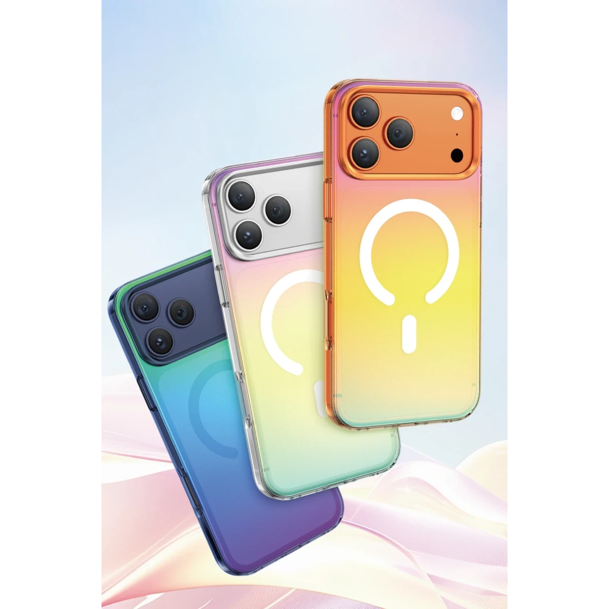 Keephone Apple iPhone 18 Pro Max/17 Pro Max Rainbow Magsafe Kapak - Gri