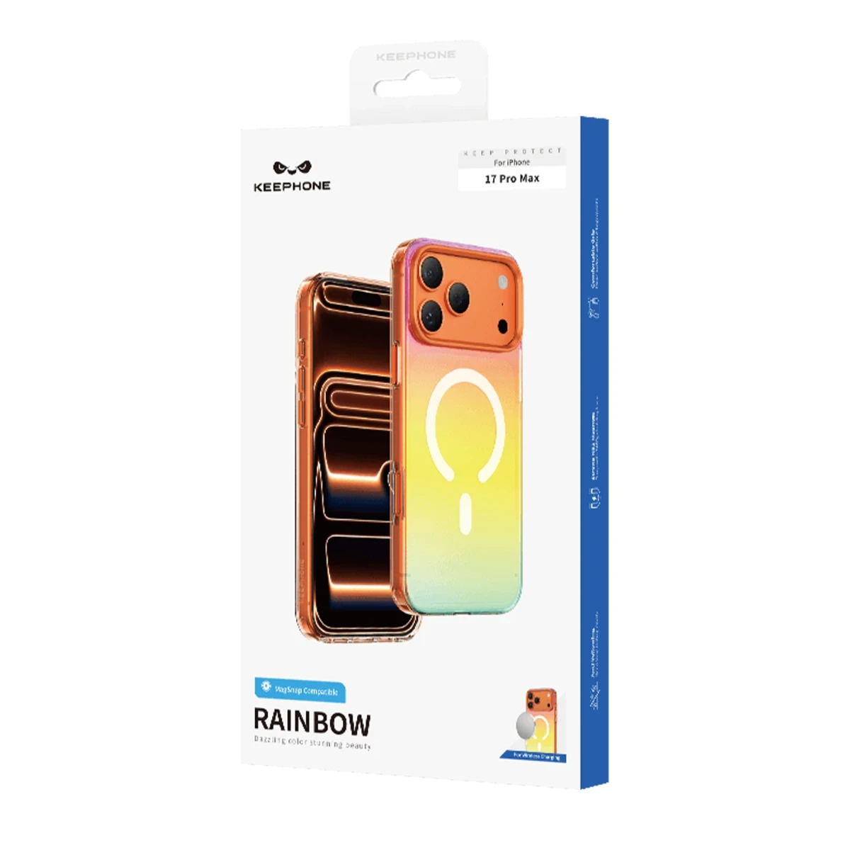 Keephone Apple iPhone 18 Pro Max/17 Pro Max Rainbow Magsafe Kapak - Gri