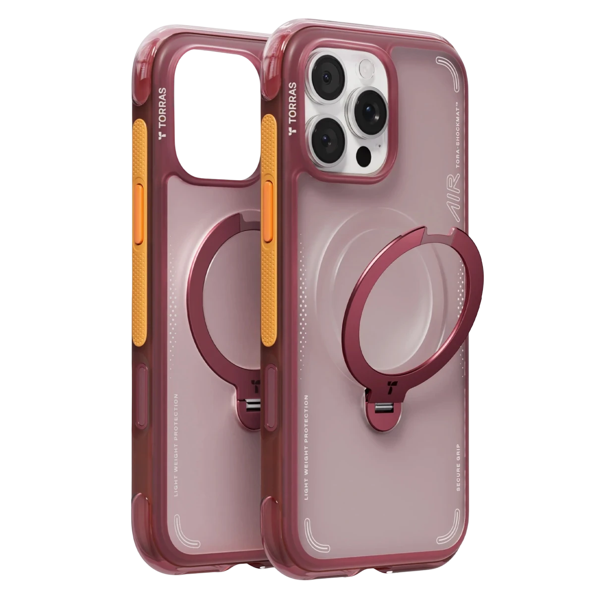 Torras Apple iPhone 16 Pro Max O Stand Spin Air Serisi Magsafe Kılıf - Kırmızı