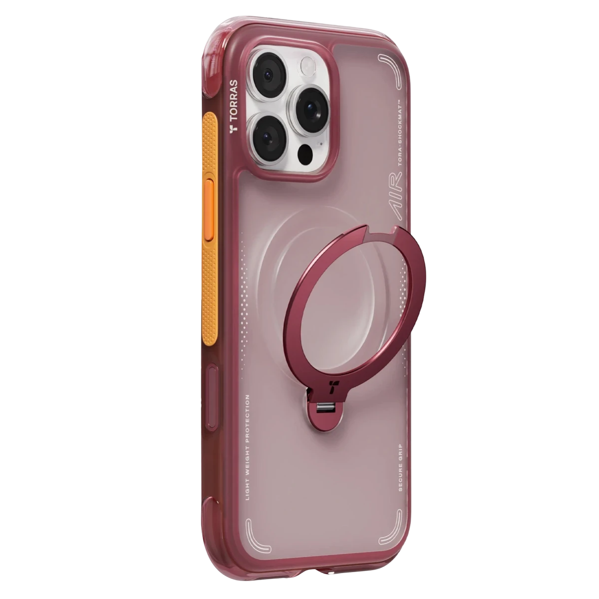 Torras Apple iPhone 16 Pro Max O Stand Spin Air Serisi Magsafe Kılıf - Kırmızı
