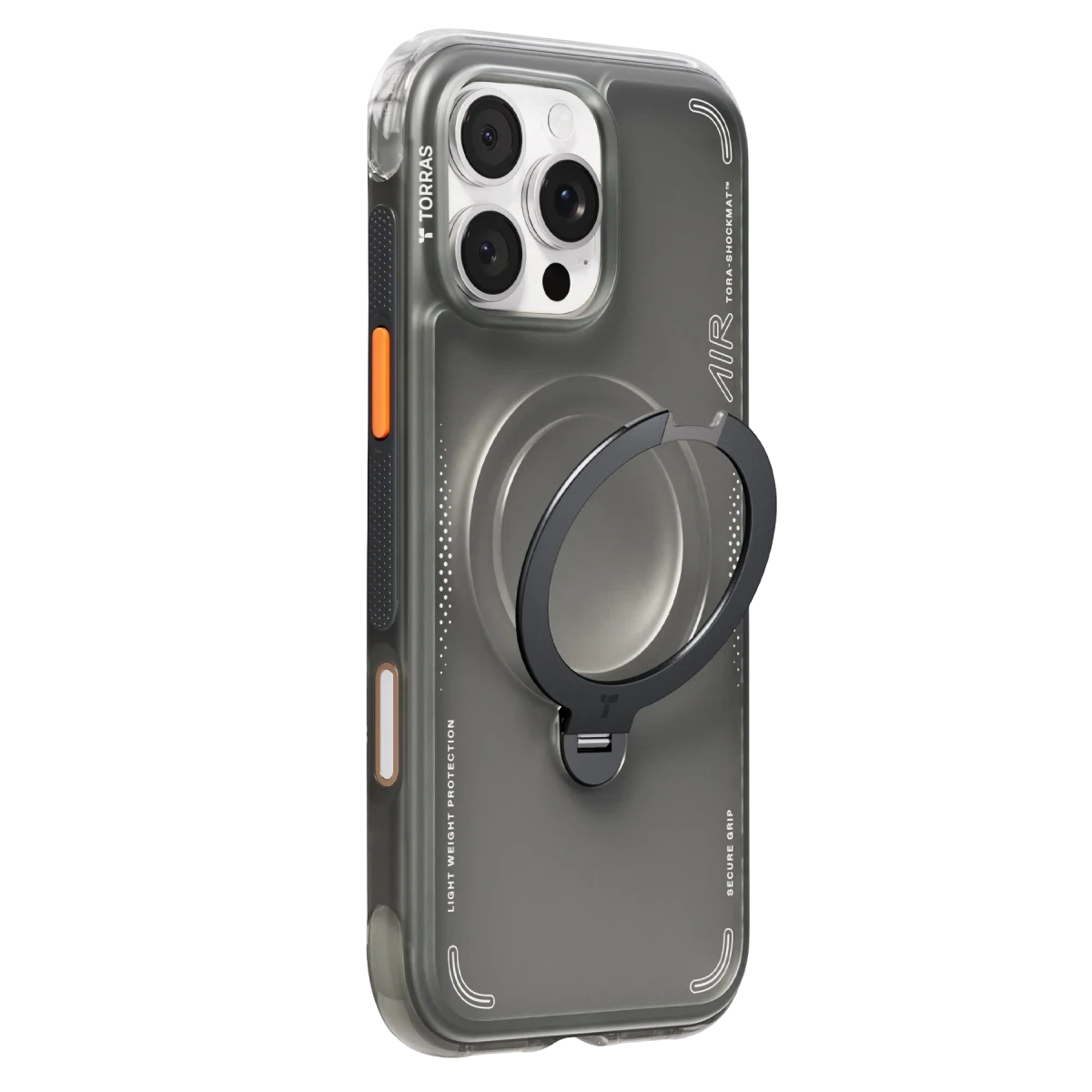 Torras Apple iPhone 16 Pro Max O Stand Spin Air Serisi Magsafe Kılıf - Siyah