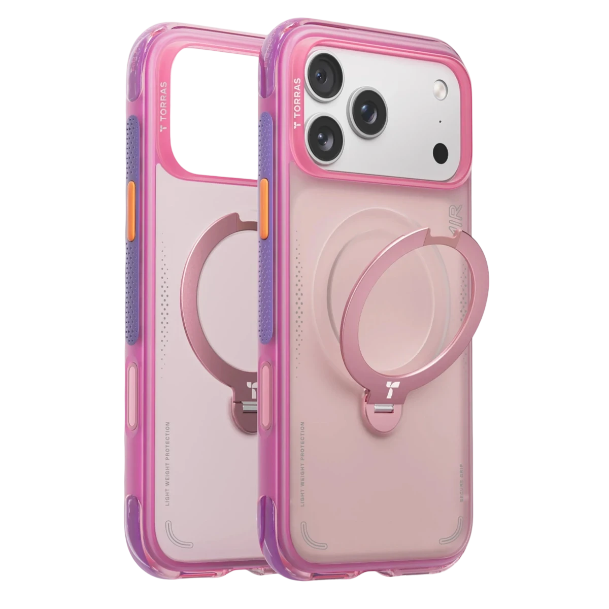 Torras Apple iPhone 17 Pro O Stand Spin Air Serisi Magsafe Kılıf - Pembe