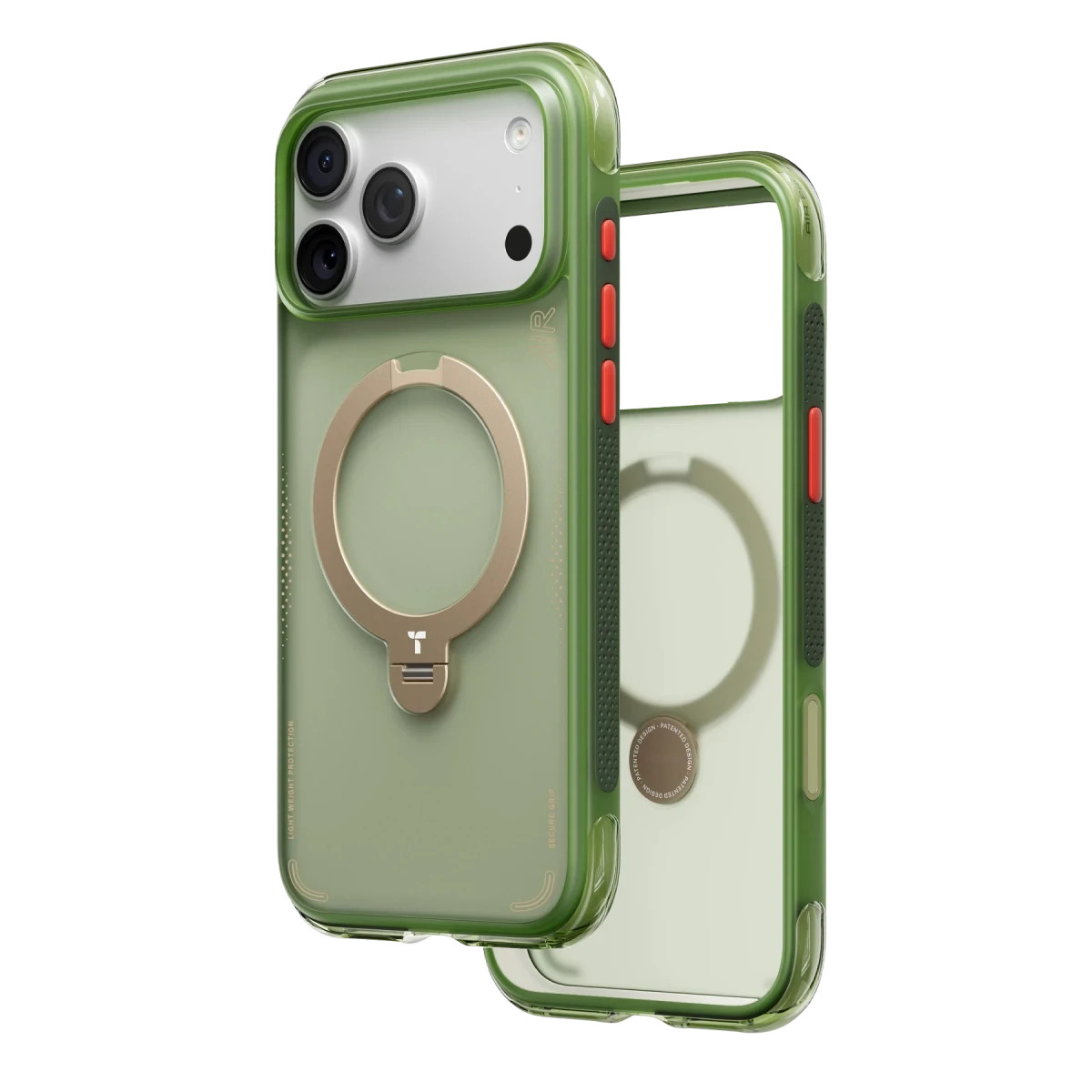 Torras Apple iPhone 17 Pro O Stand Spin Air Serisi Magsafe Kılıf - Yeşil
