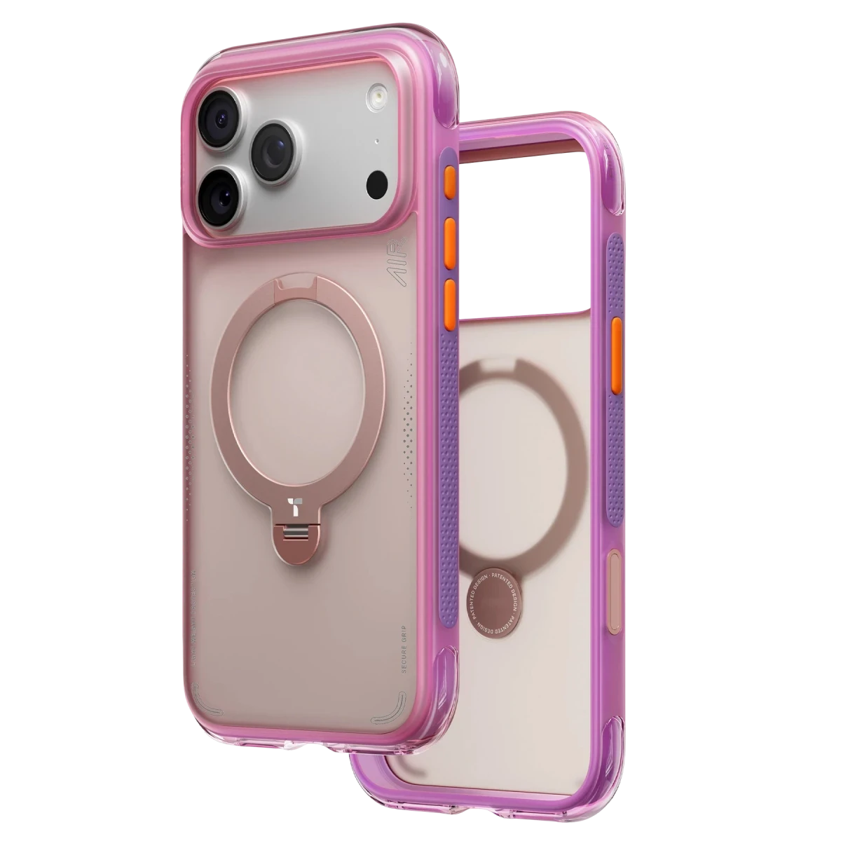 Torras Apple iPhone 17 Pro Max O Stand Spin Air Serisi Magsafe Kılıf - Pembe