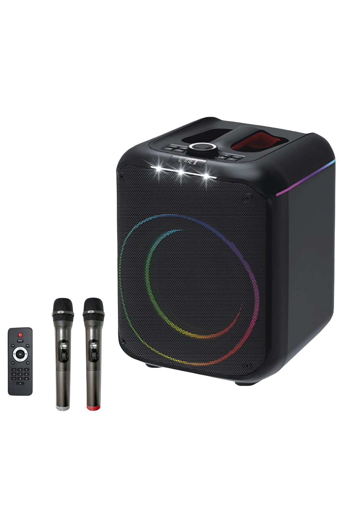 Konfulon F39 25W Sürücülü RGB Işıklı 2 Adet Mikrofonlu Bluetooth 5.3 Kablosuz Hoparlör – Siyah