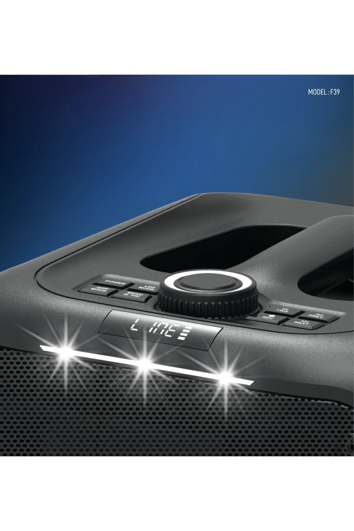 Konfulon F39 25W Sürücülü RGB Işıklı 2 Adet Mikrofonlu Bluetooth 5.3 Kablosuz Hoparlör – Siyah