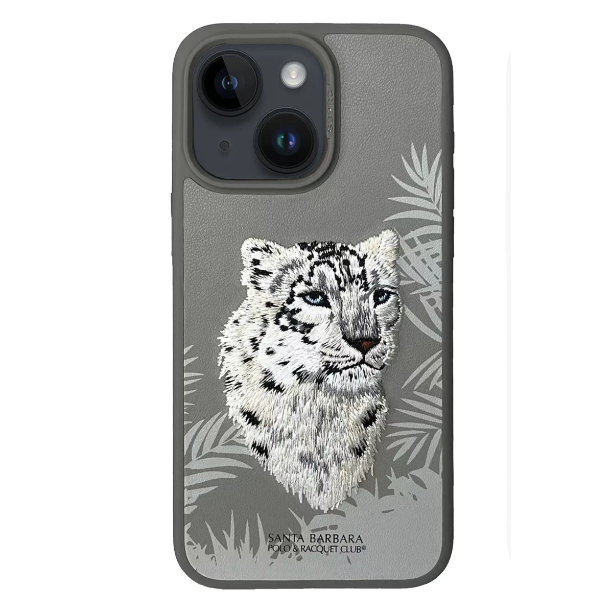 Santa Barbara Polo Racquet Club Apple iPhone 14 Savanna Kapak - Snow Leopard Siyah