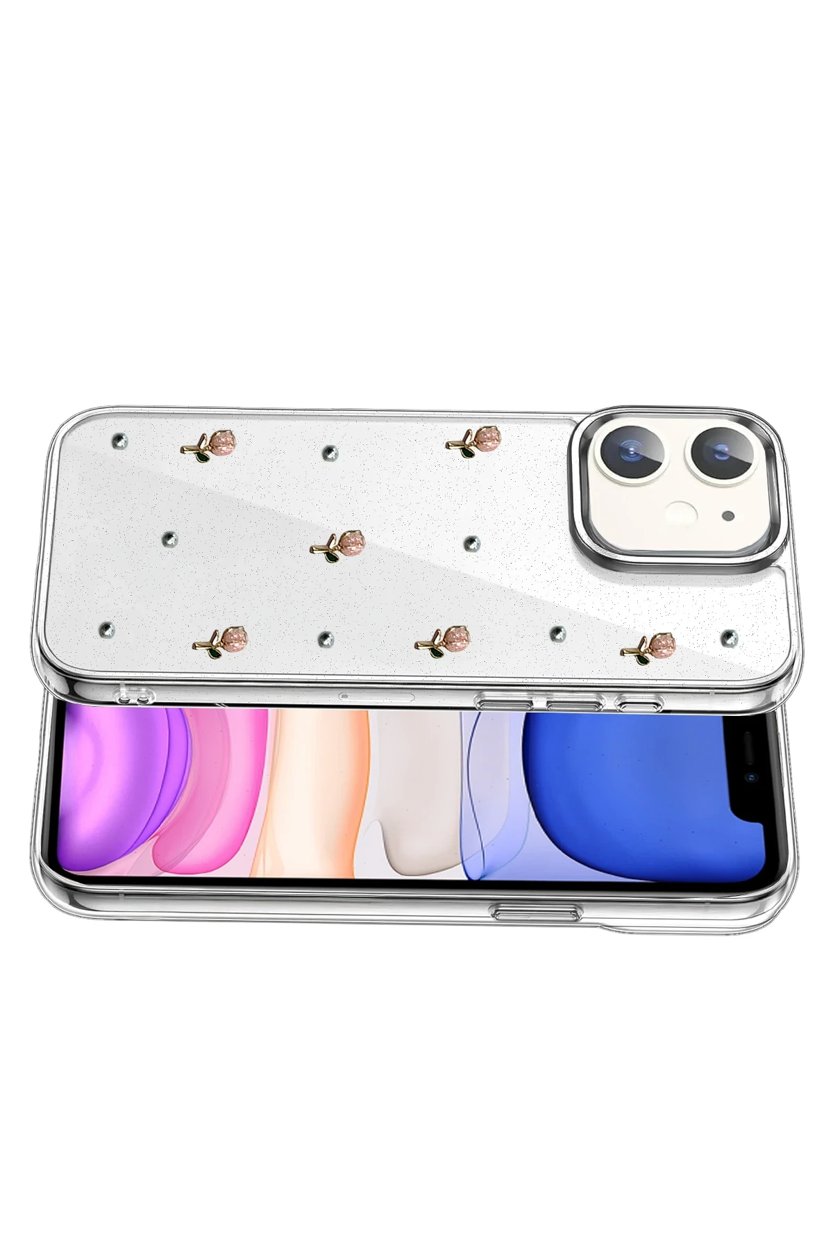 Newface Apple iPhone 12 Fiyonk Desenli Kapak - Desen 6