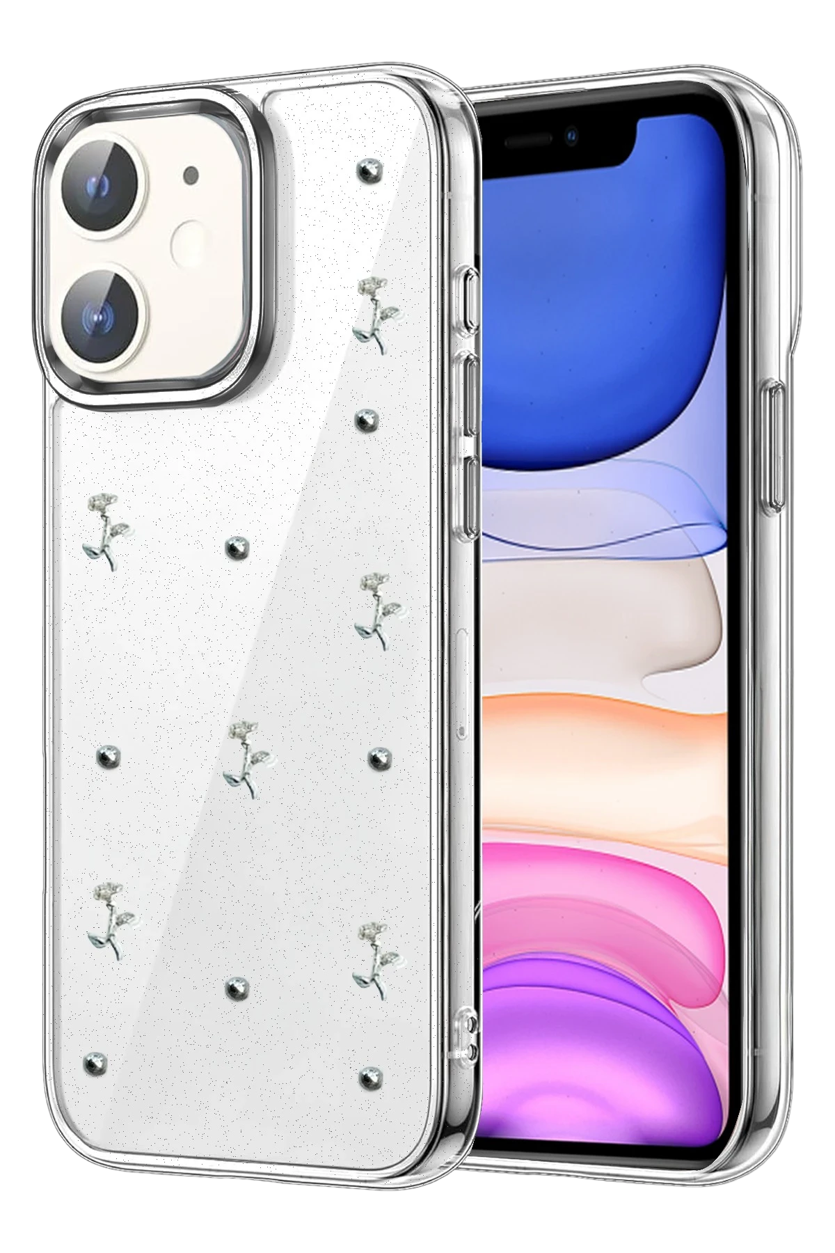Newface Apple iPhone 12 Fiyonk Desenli Kapak - Desen 4