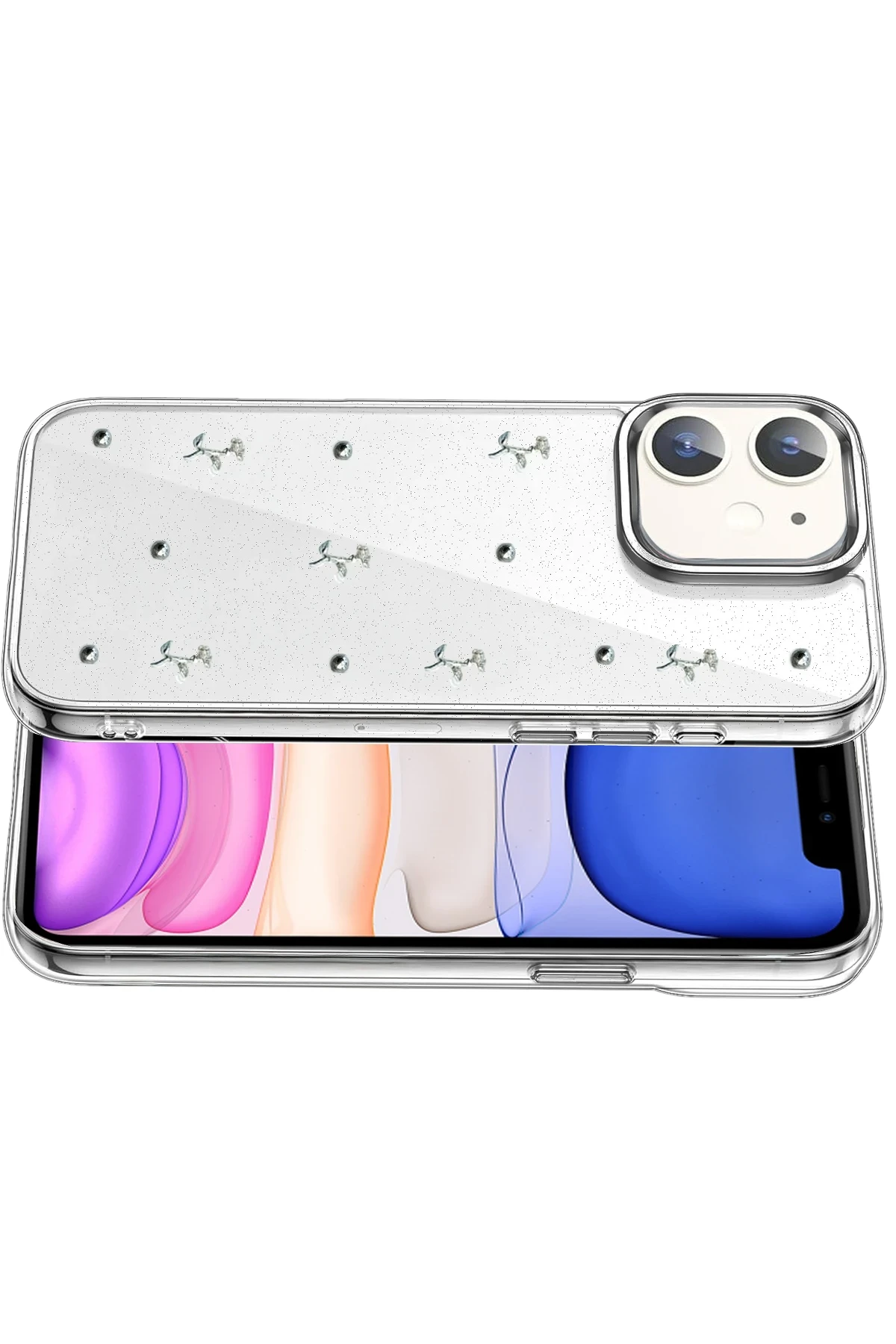 Newface Apple iPhone 12 Fiyonk Desenli Kapak - Desen 4