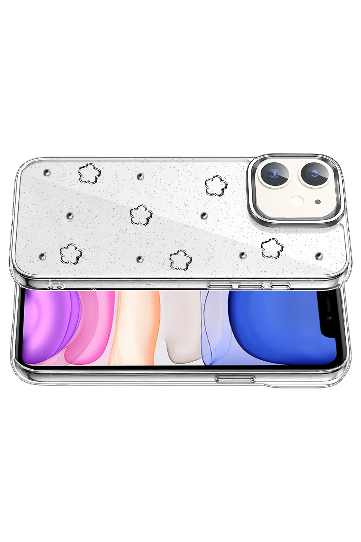 Newface Apple iPhone 12 Fiyonk Desenli Kapak - Desen 2