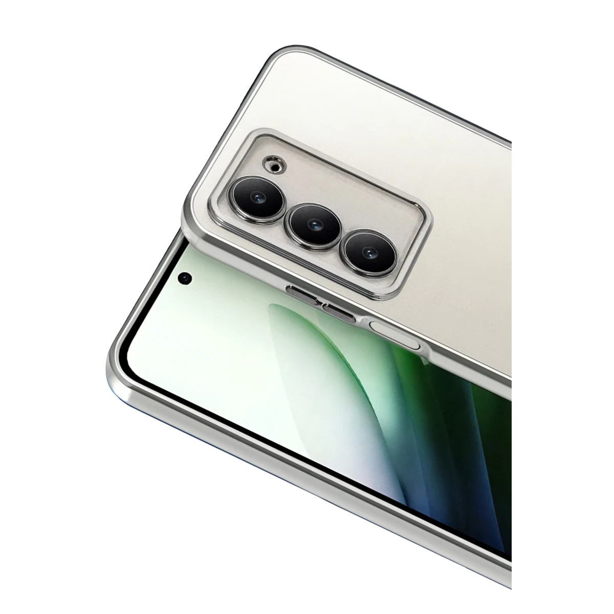 Newface Xiaomi Redmi 15 4G Razer Lensli Silikon - Gümüş