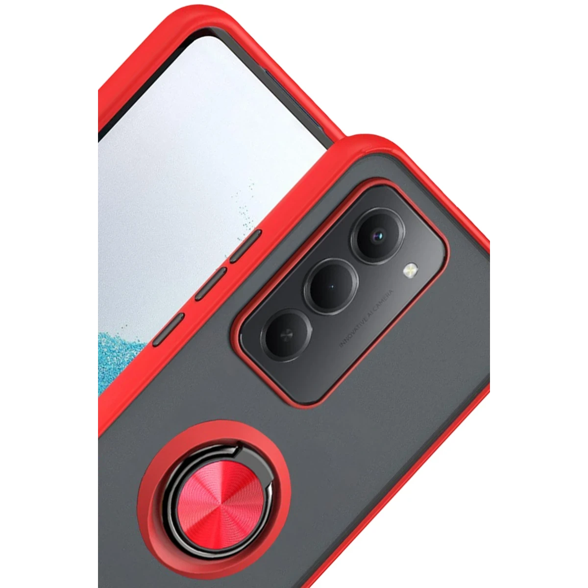 Newface Xiaomi Redmi 15 4G Montreal Yüzüklü Silikon Kapak - Kırmızı — görsel 6
