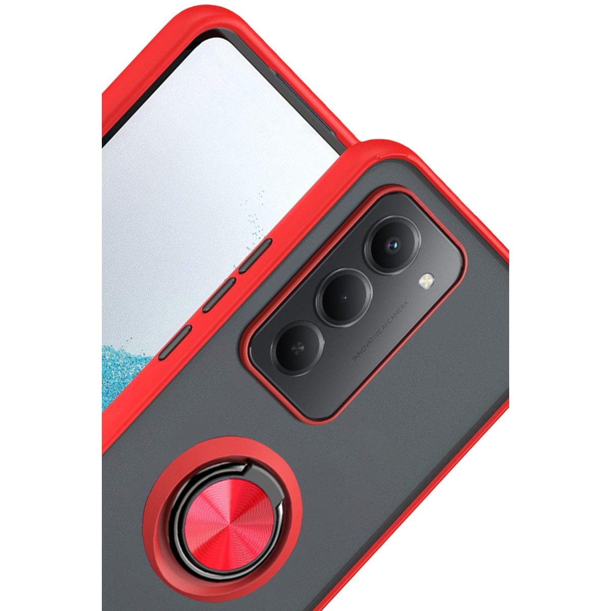 Newface Xiaomi Redmi 15 4G Montreal Yüzüklü Silikon Kapak - Kırmızı — görsel 10