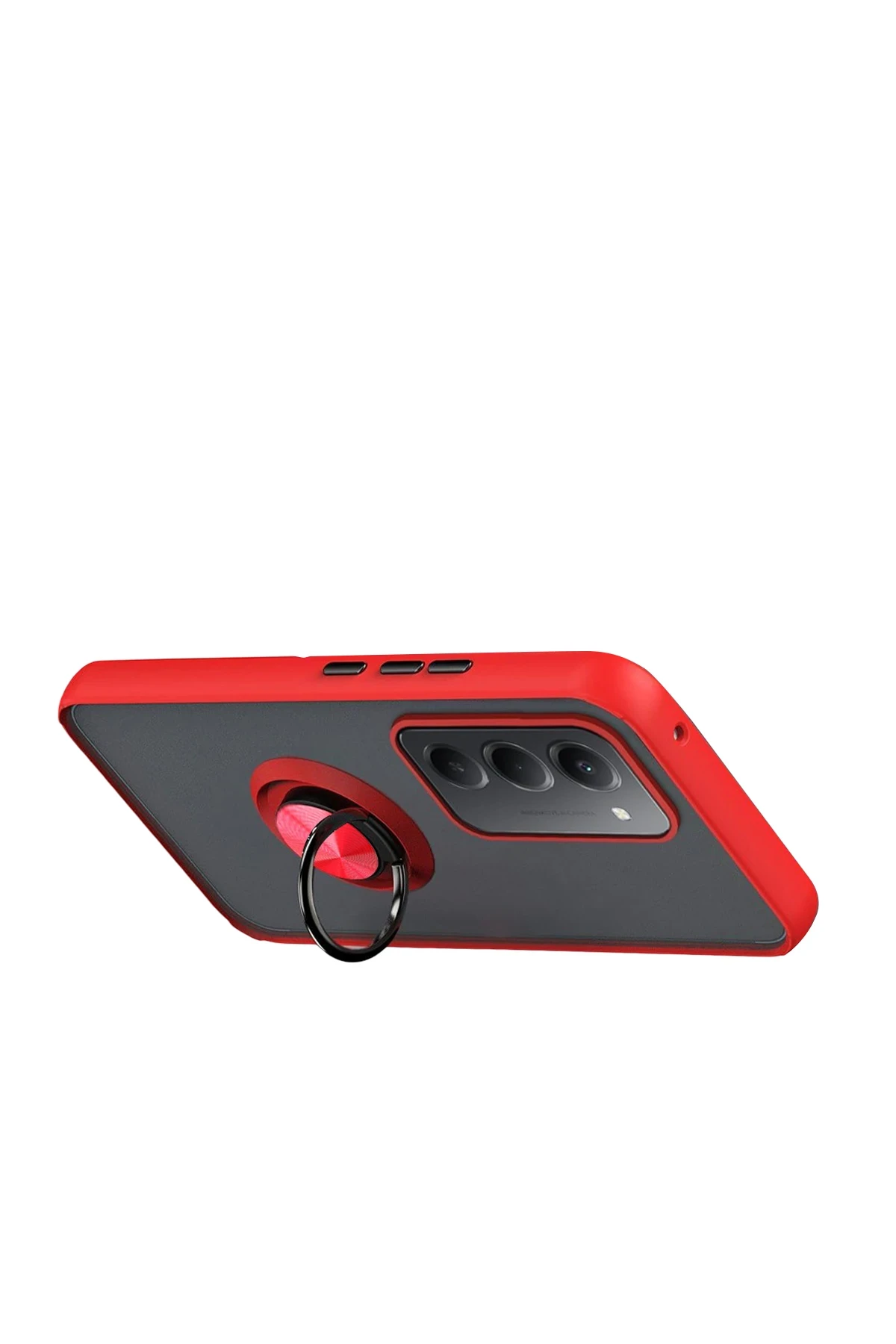 Newface Xiaomi Redmi 15 4G Montreal Yüzüklü Silikon Kapak - Kırmızı