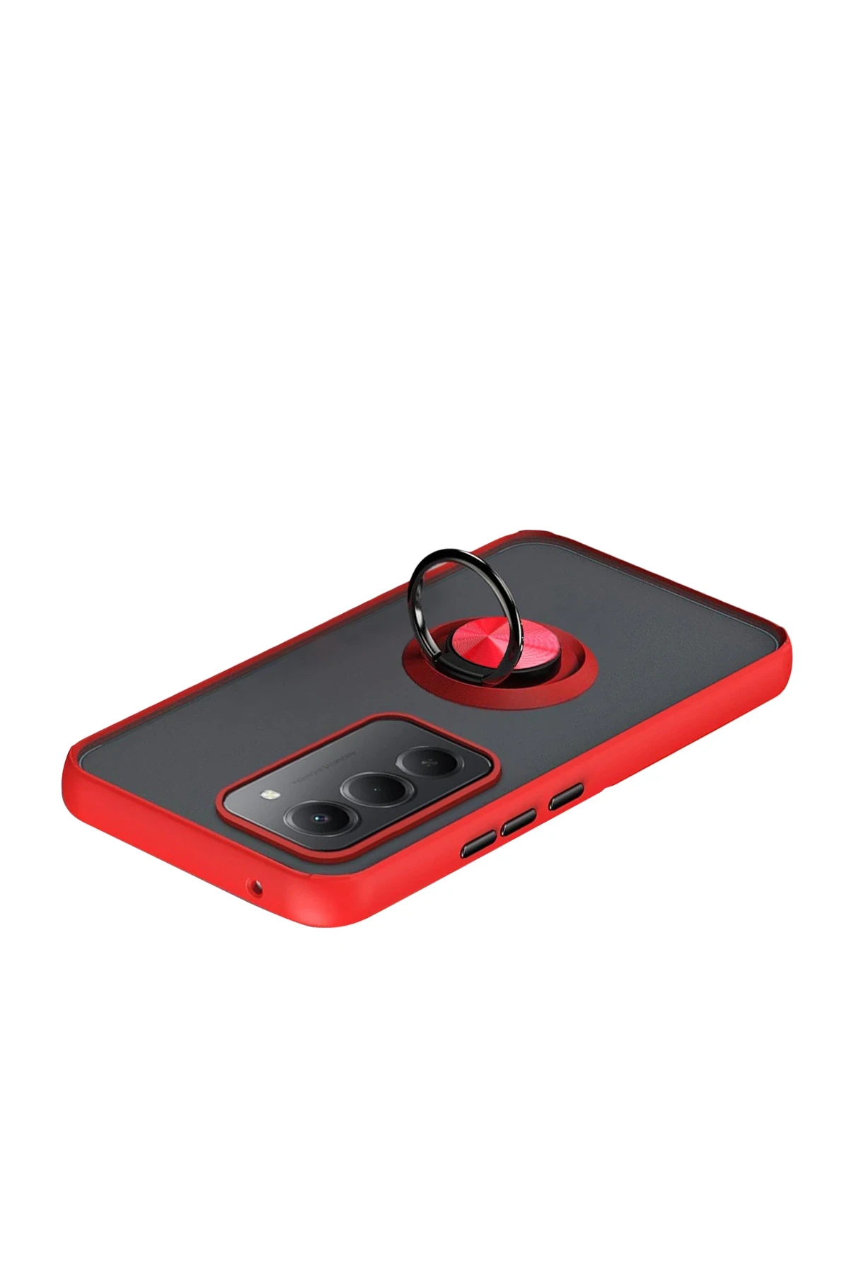 Newface Xiaomi Redmi 15 4G Montreal Yüzüklü Silikon Kapak - Kırmızı