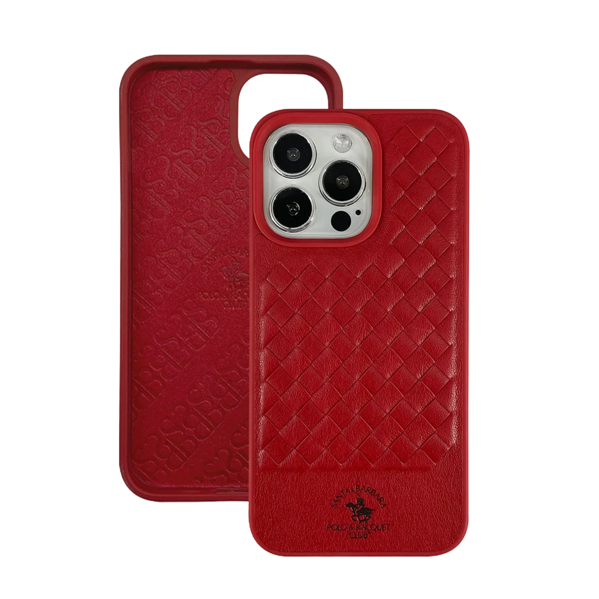 Santa Barbara Polo Racquet Club Apple iPhone 13 Pro Max Ravel Deri Kapak - Kırmızı
