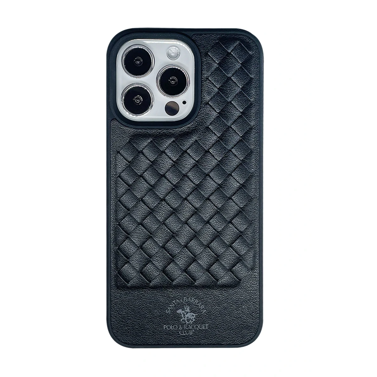 Santa Barbara Polo Racquet Club Apple iPhone 13 Pro Max Ravel Deri Kapak - Siyah