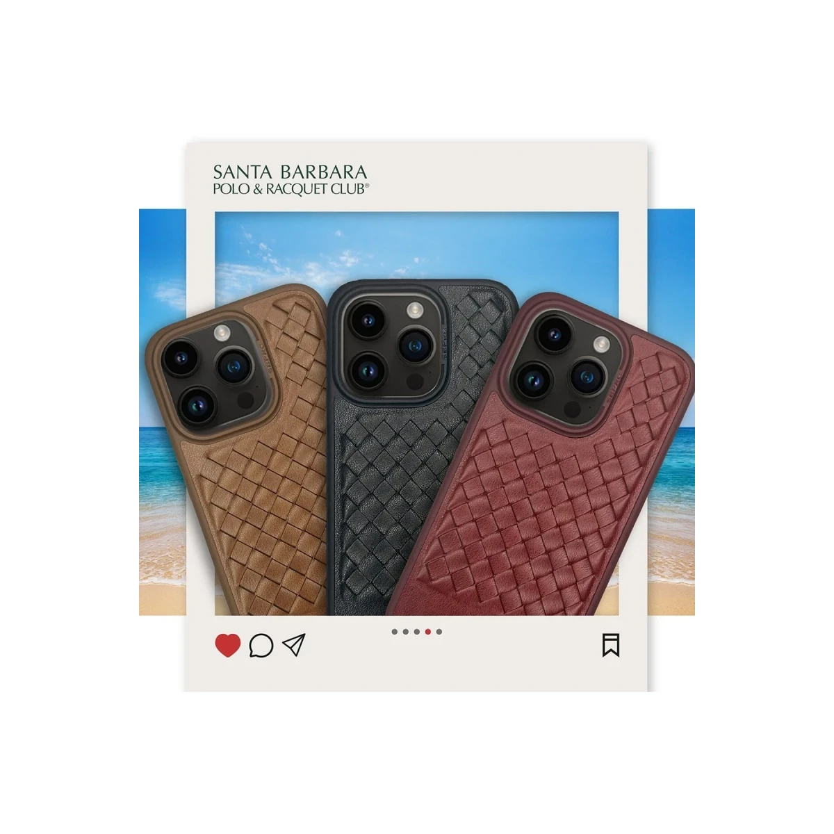 Santa Barbara Polo Racquet Club Apple iPhone 13 Pro Max Ravel Deri Kapak - Siyah