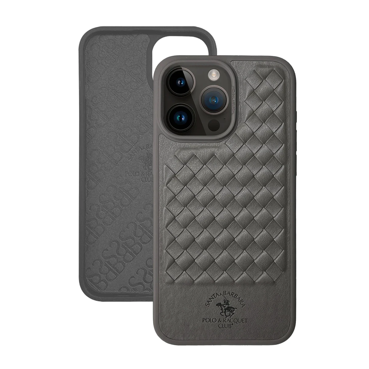 Santa Barbara Polo Racquet Club Apple iPhone 13 Pro Max Ravel Deri Kapak - Gri