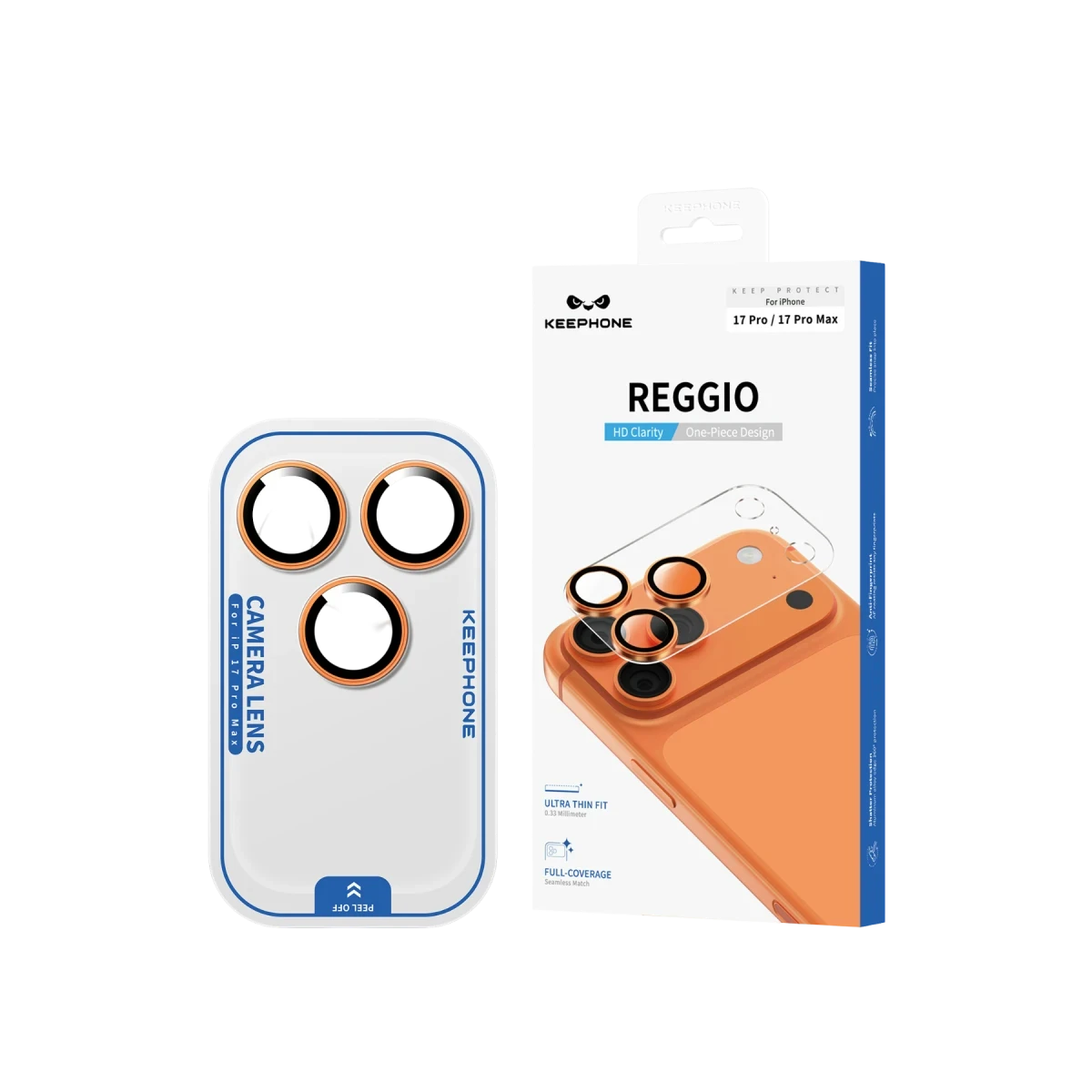 Keephone Apple iPhone 17 Pro Reggio Kamera Lens - Turuncu