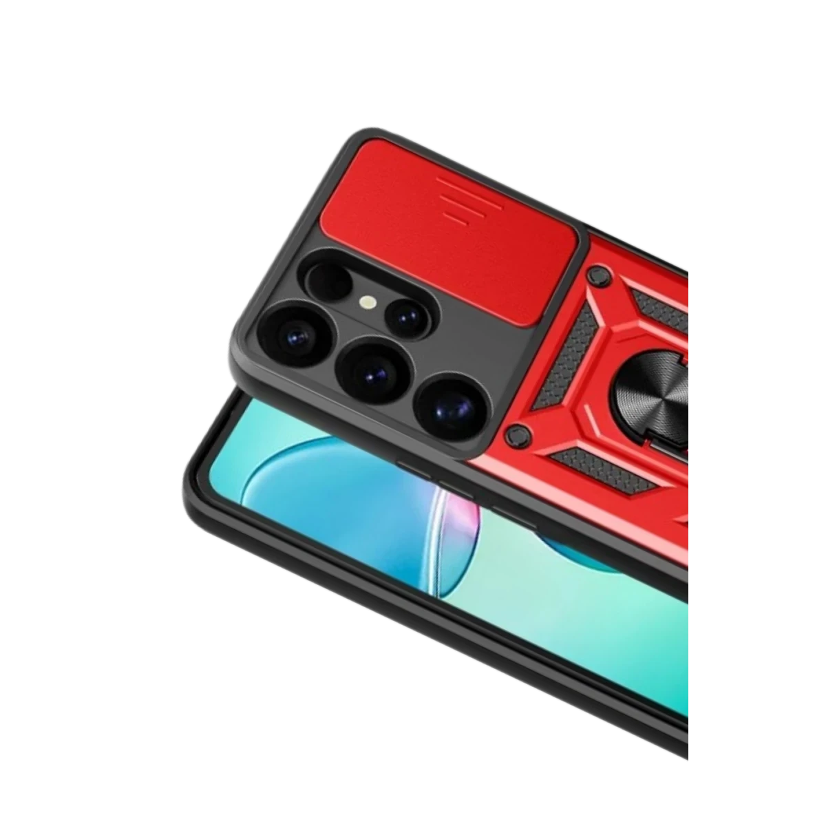 Newface Samsung Galaxy S26 Ultra Pars Lens Yüzüklü Silikon - Kırmızı — görsel 6