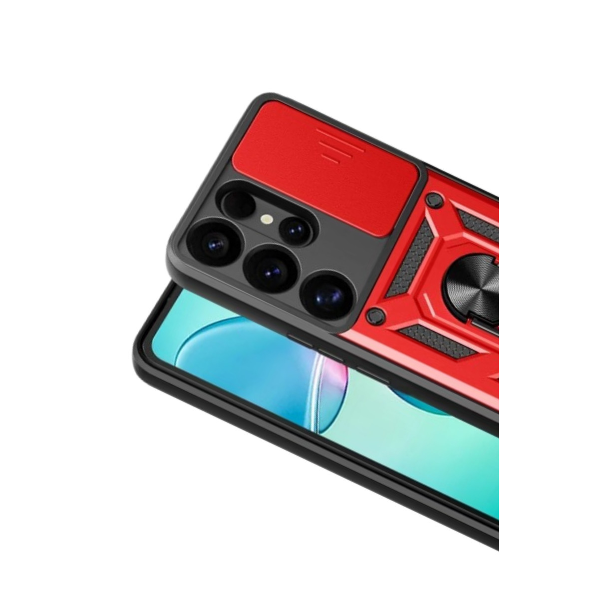 Newface Samsung Galaxy S26 Ultra Pars Lens Yüzüklü Silikon - Kırmızı — görsel 10