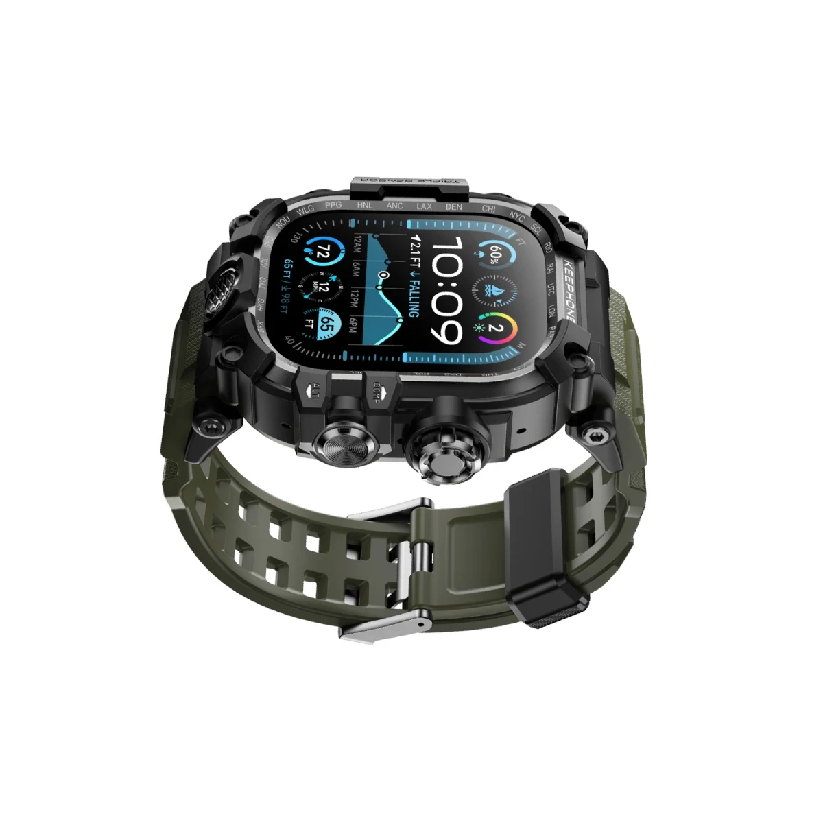 Keephone Apple Watch Ultra 49mm Bassion Kasalı Kordon - Yeşil