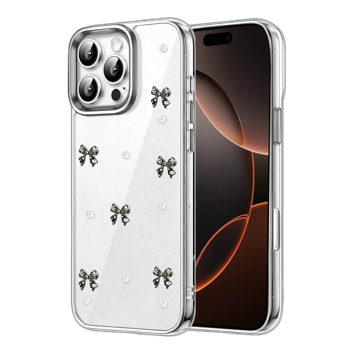 Newface Apple iPhone 16 Pro Max Fiyonk Desenli Kapak - Desen 8