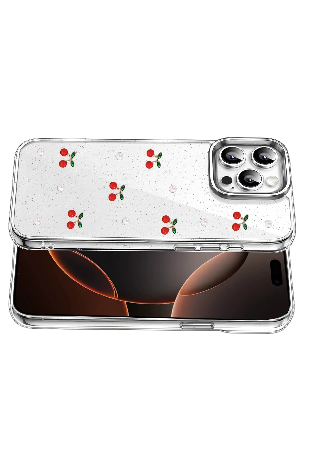 Newface Apple iPhone 16 Pro Max Fiyonk Desenli Kapak - Desen 9