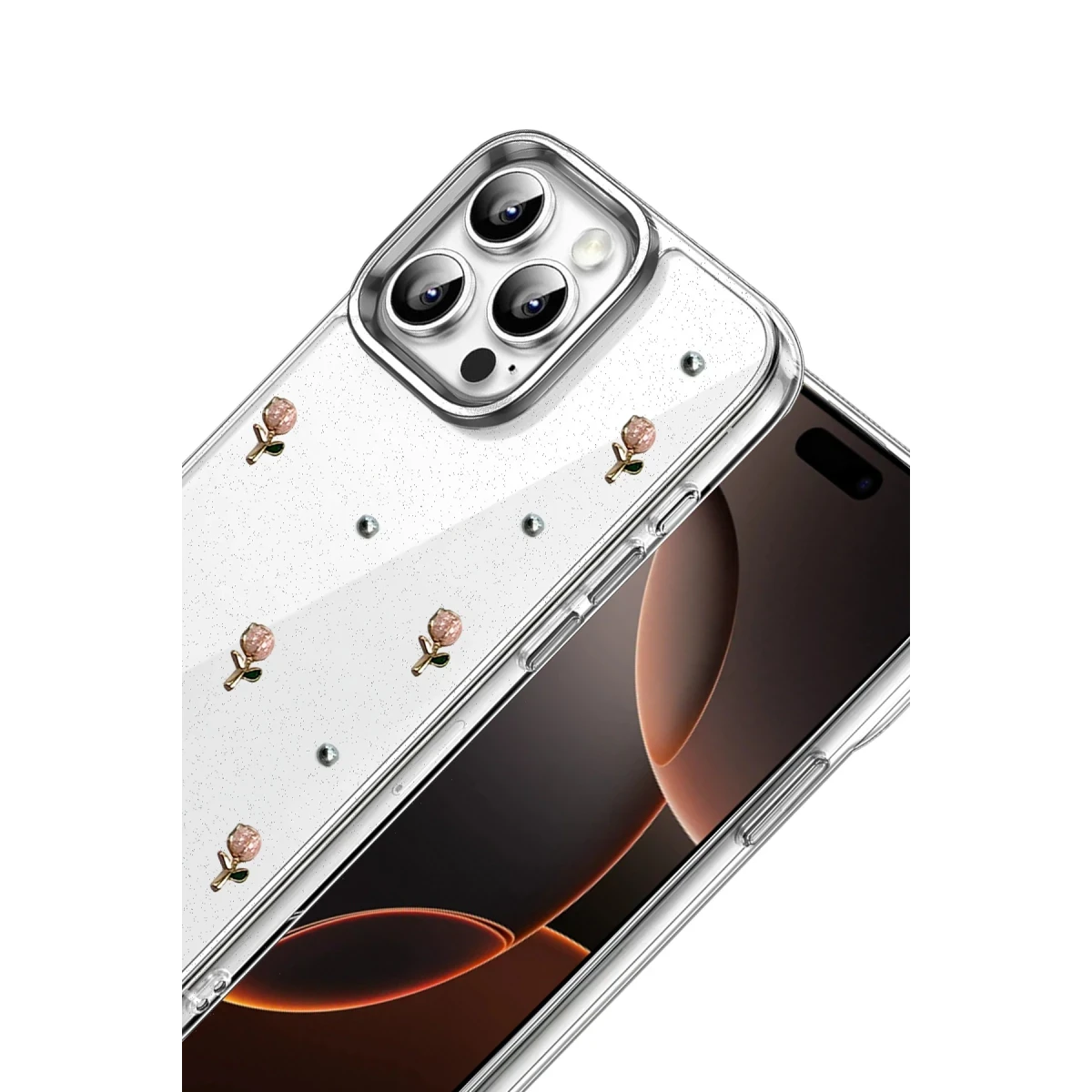Newface Apple iPhone 16 Pro Fiyonk Desenli Kapak - Desen 6