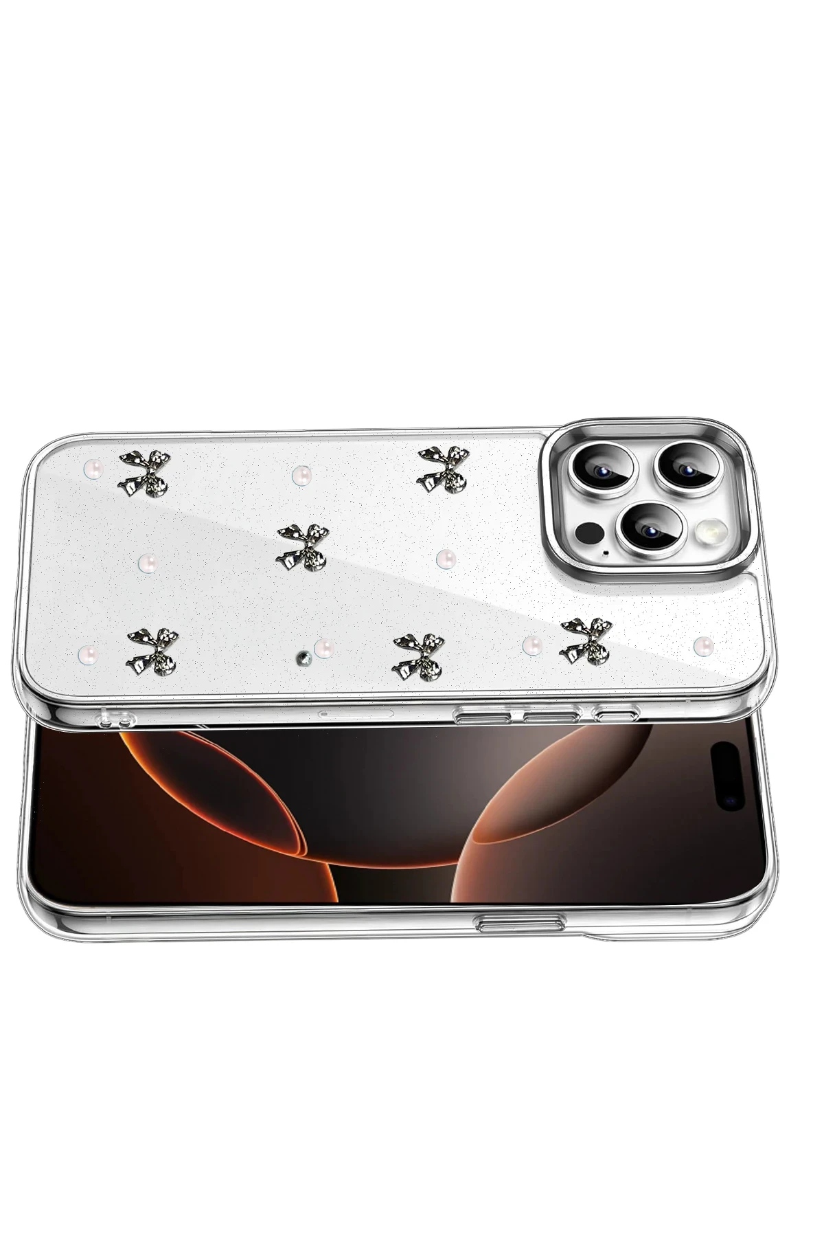 Newface Apple iPhone 15 Pro Fiyonk Desenli Kapak - Desen 8