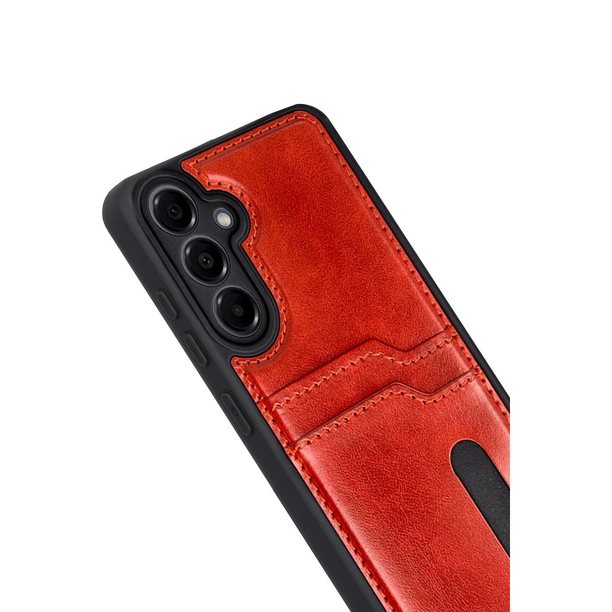 Newface Samsung Galaxy A17 5G Sara Kartvizitli Deri Kılıf - Kırmızı — görsel 9