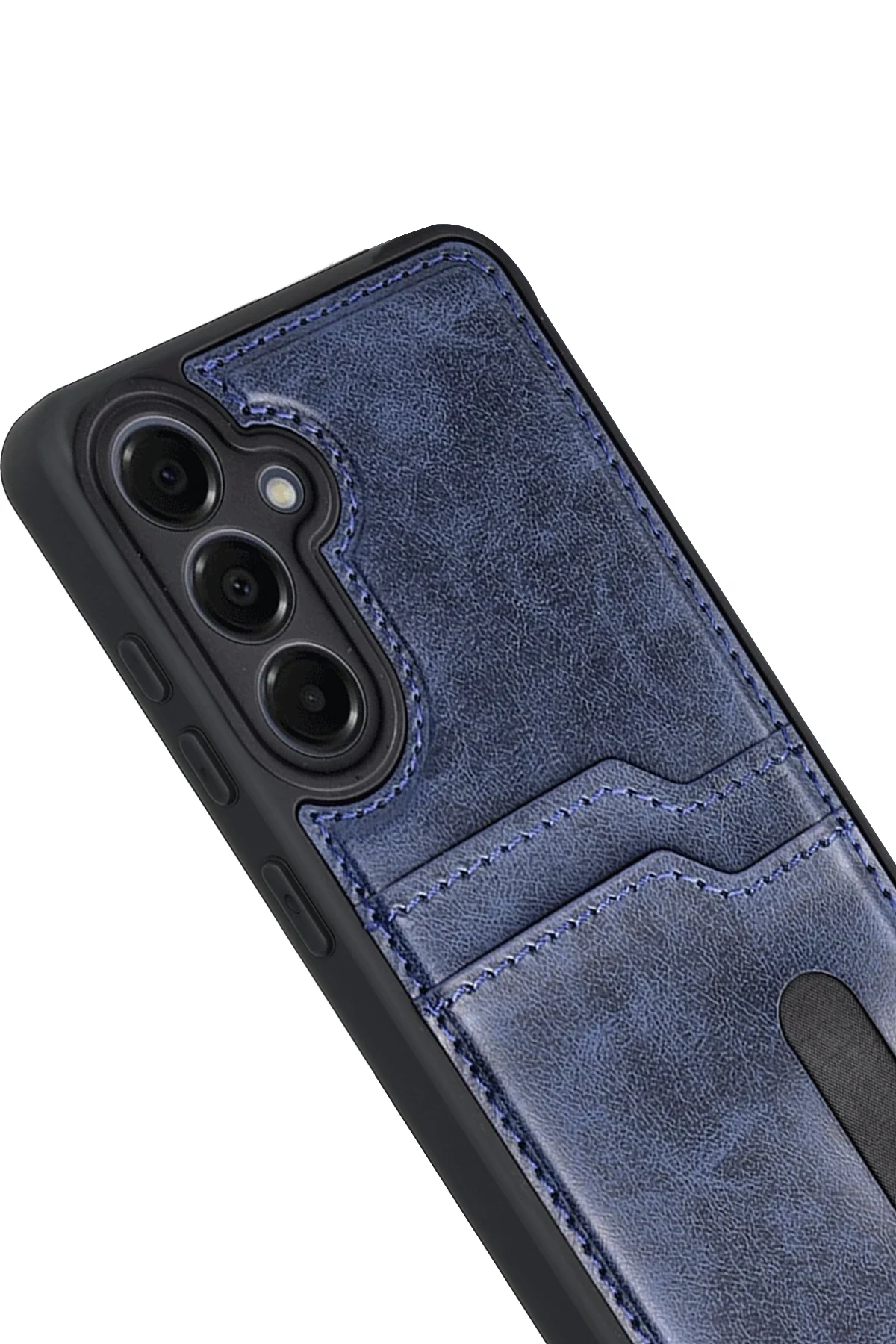 Newface Samsung Galaxy A17 5G Sara Kartvizitli Deri Kılıf - Lacivert