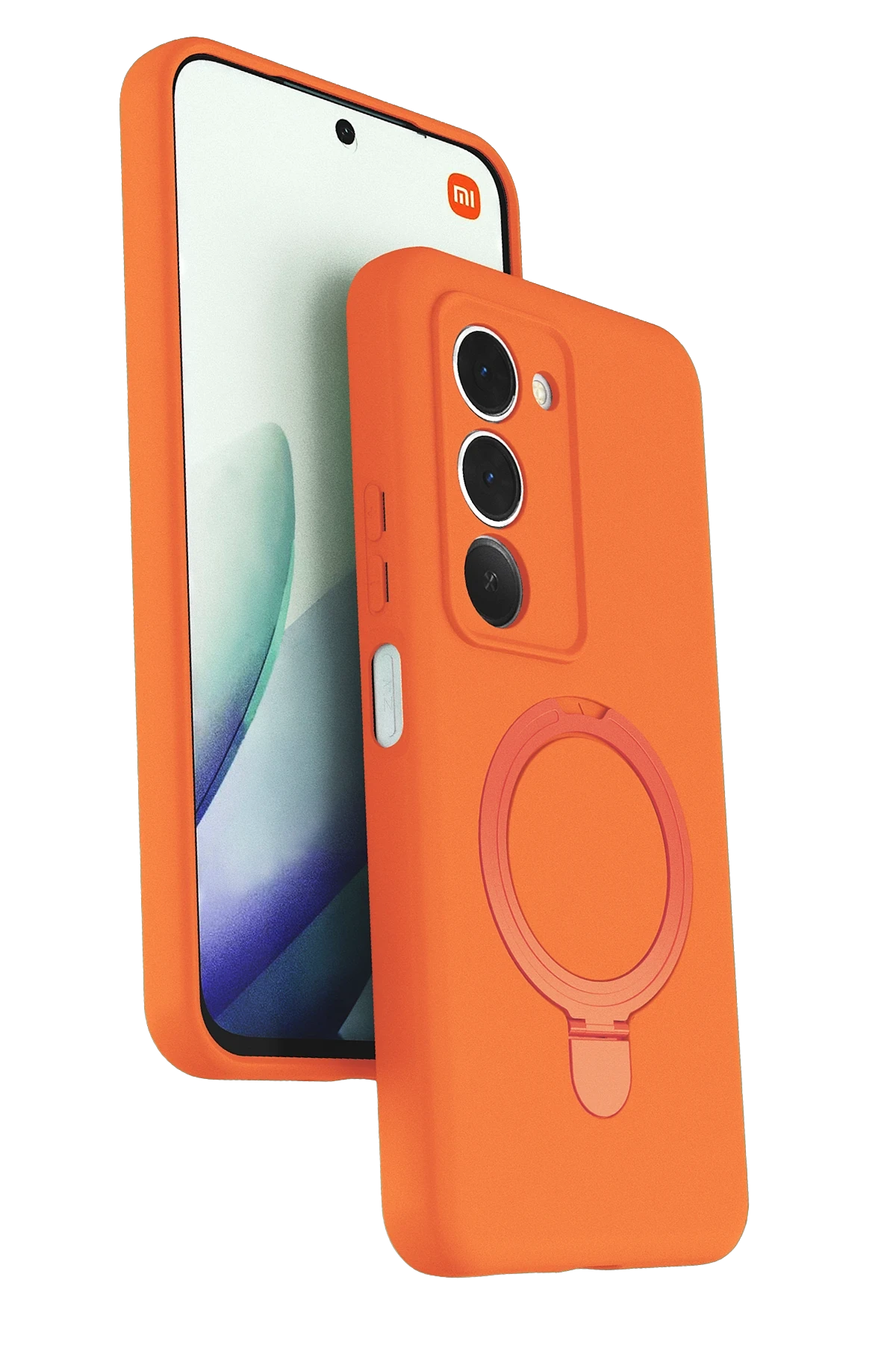 Newface Xiaomi Redmi 15 4G Regal Magsafe Standlı Kapak - Turuncu