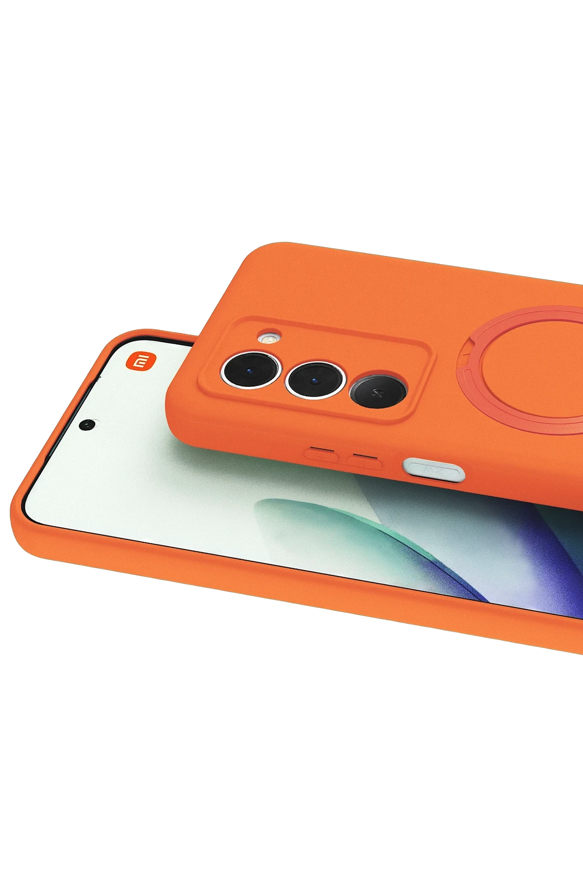 Newface Xiaomi Redmi 15 4G Regal Magsafe Standlı Kapak - Turuncu