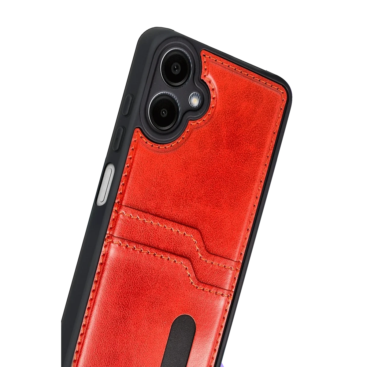 Newface Samsung Galaxy A07 4G Sara Kartvizitli Deri Kılıf - Kırmızı — görsel 6