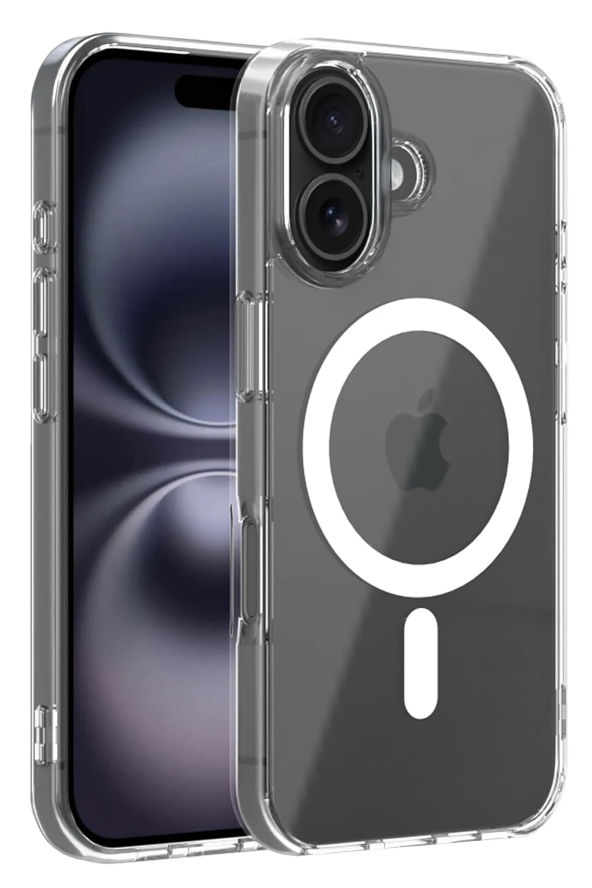Newface Apple iPhone 16 Combo Sert Şeffaf Magsafe Kapak - Şeffaf